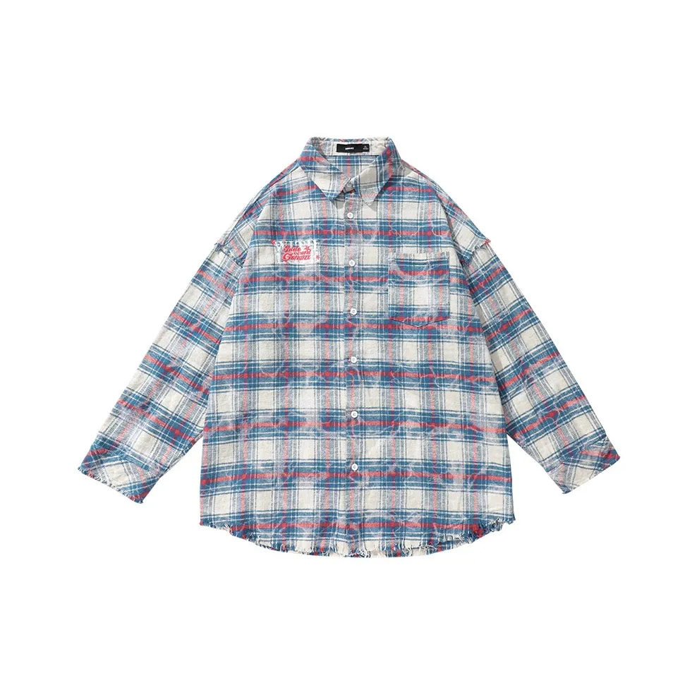 GENANX Рубашка Унисекс Розово-Синяя Клетка