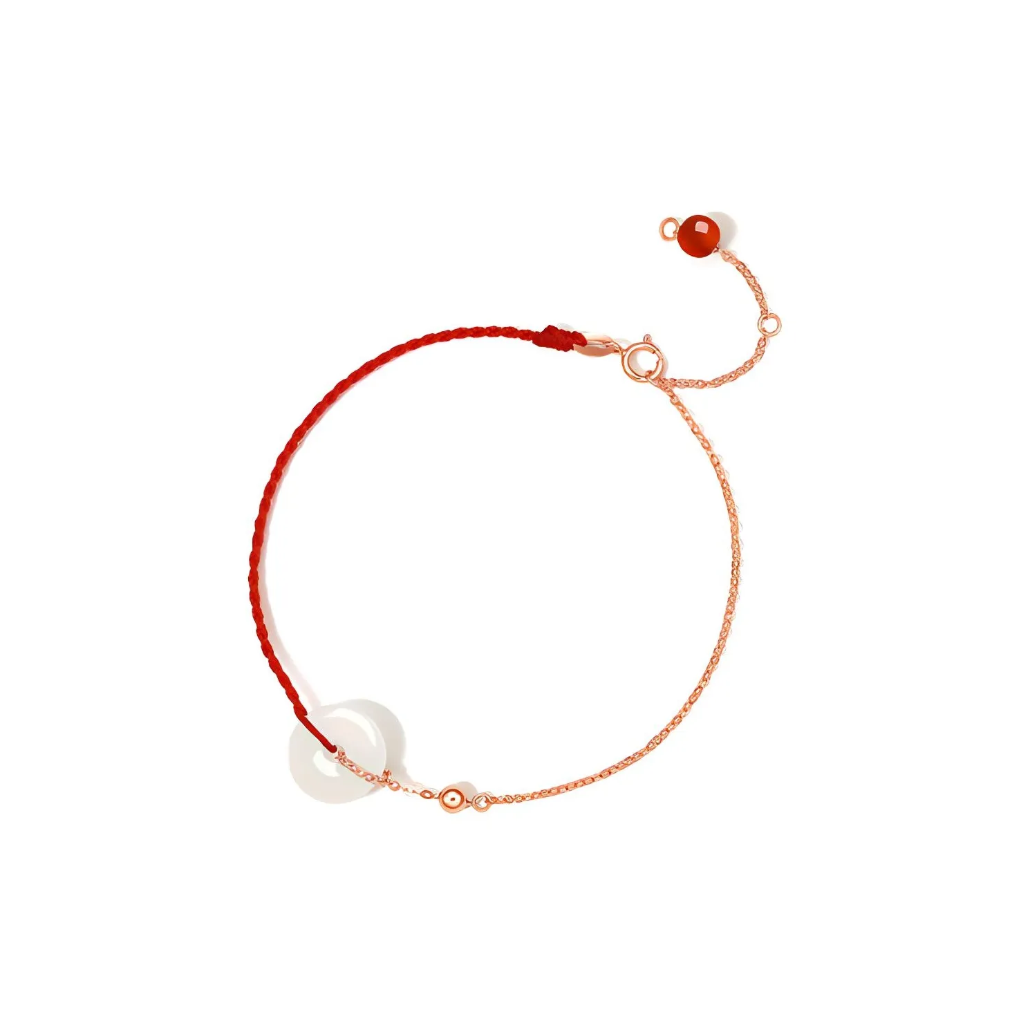 ZHOU LIU FU 18K Gold Bracelets Women's White Jade