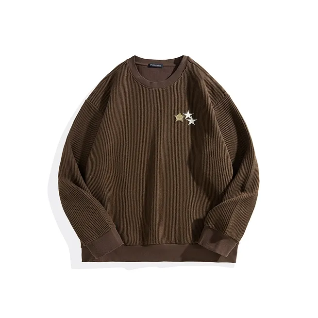 PEACEBIRD MEN Трикотажная ткань Текстурированный Круглый вырез Свитшот Мужской