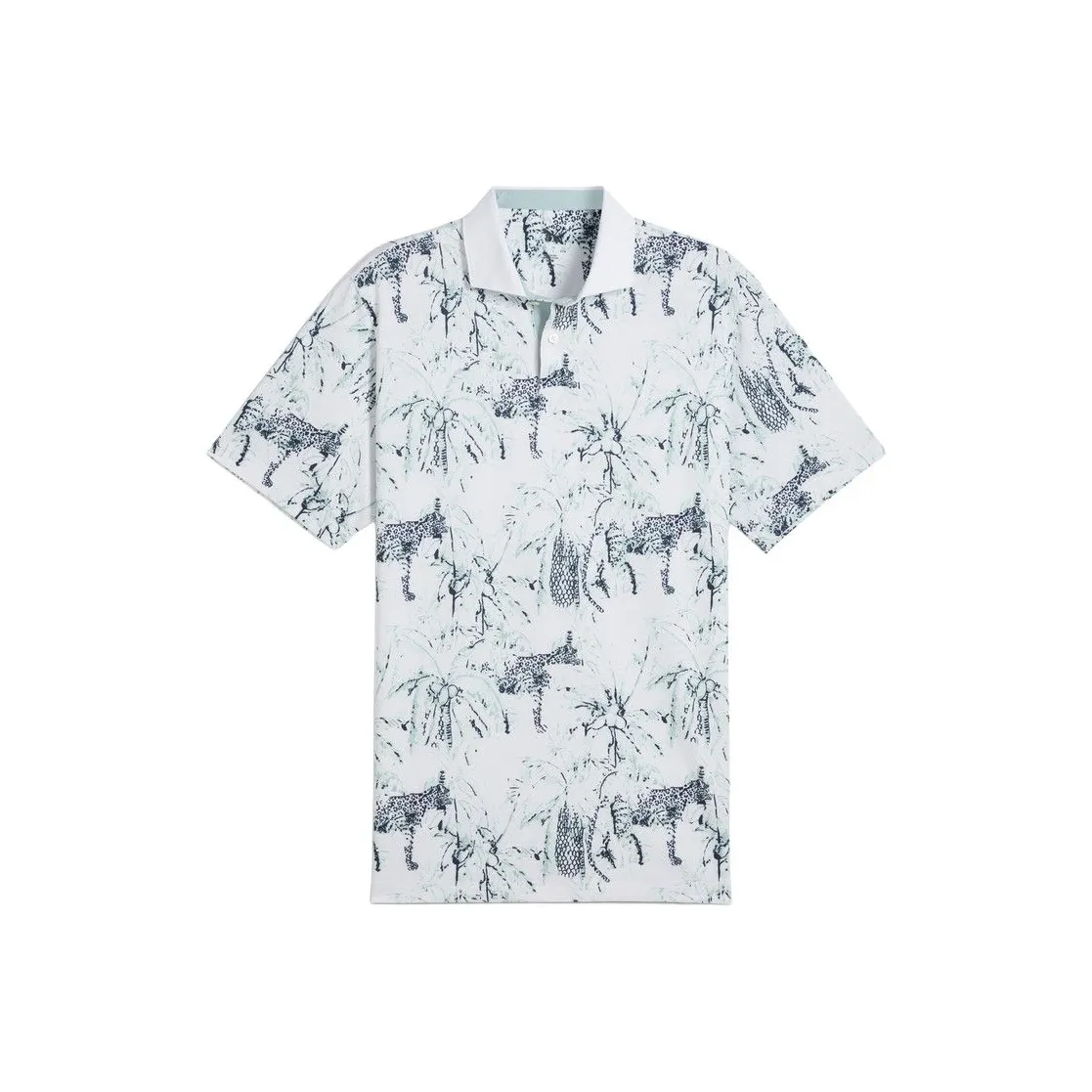 PUMA MATTRSafari Поло Мужское Белый Мятно-Зеленый