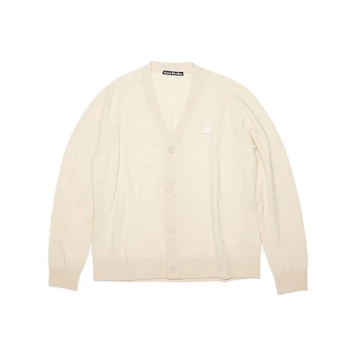 Acne Studios Logo Patch V Neck Knitted Cardigan