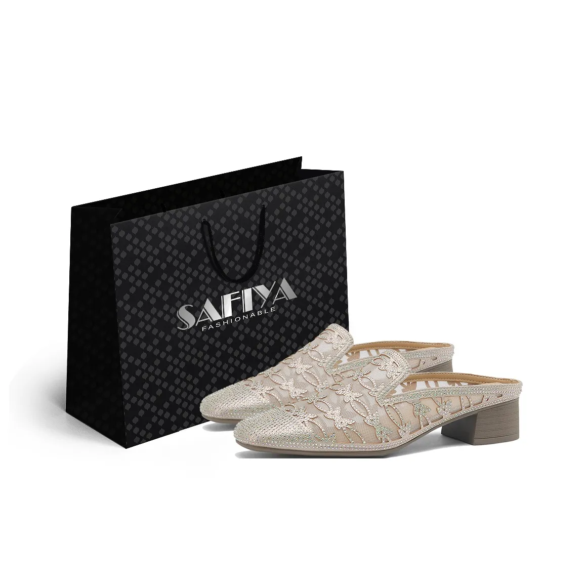 Safiya Резиновая подошва устойчивая к истиранию домашние тапочки женские золотые