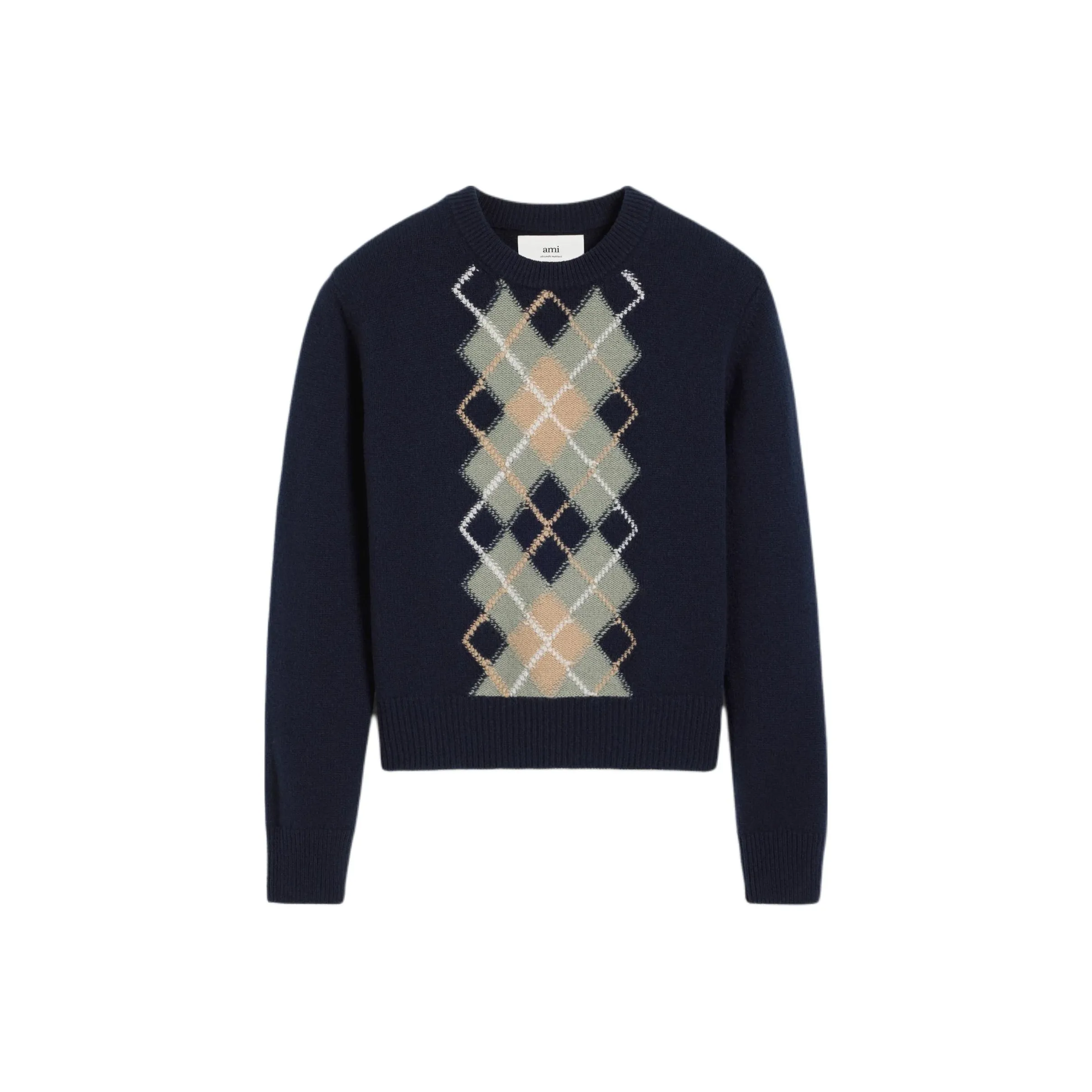 Ami Paris Argyle Knitted Jumper