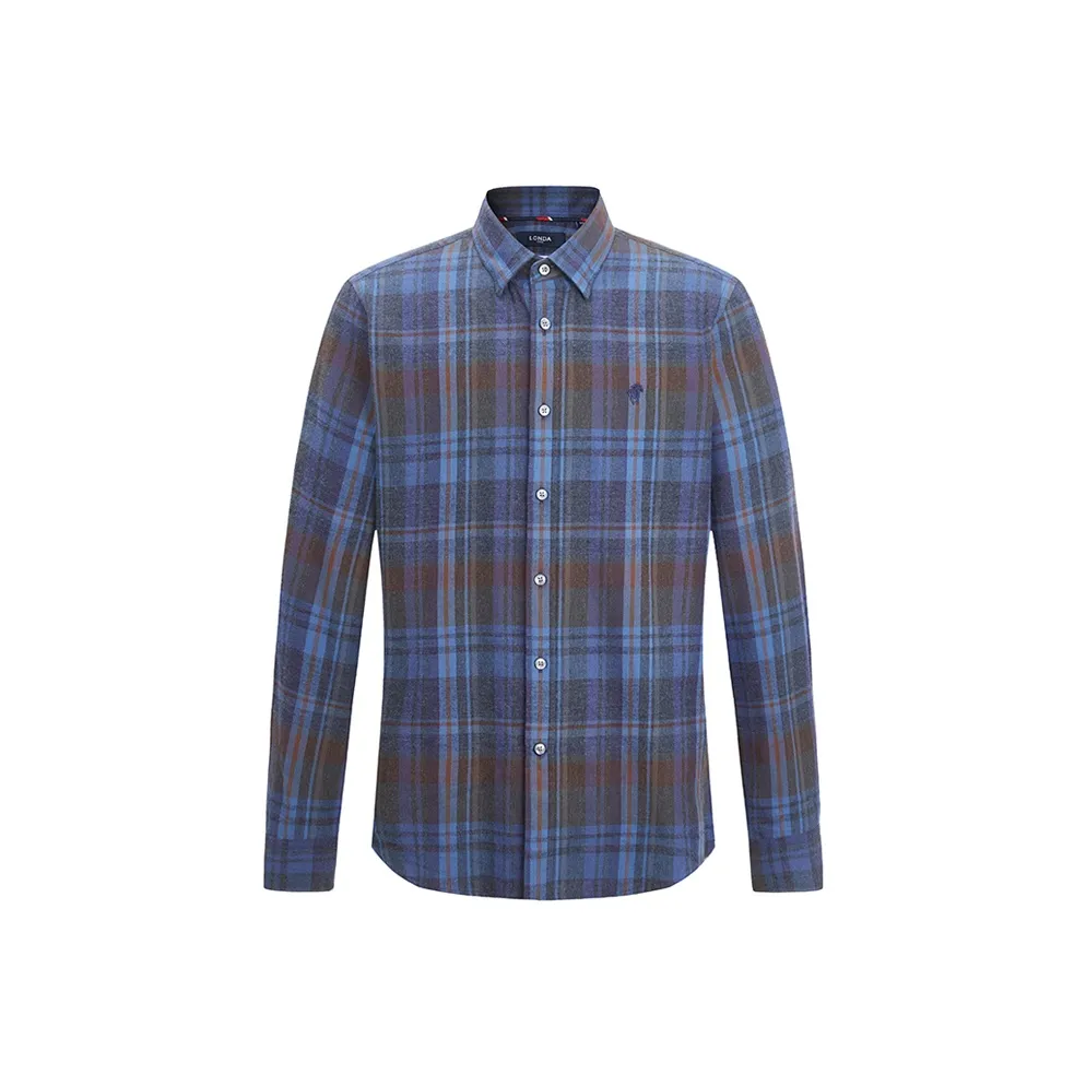 LONDA 1958 Рубашка Мужская Синяя Клетка 34