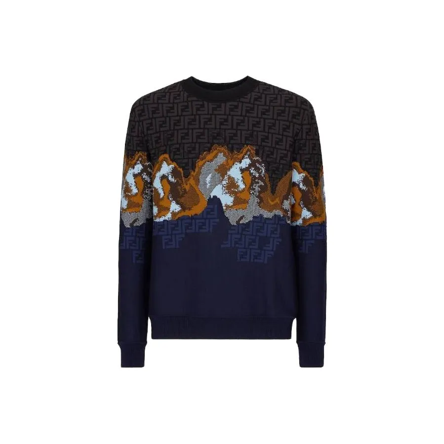 Fendi Темно-синие мужские свитеры