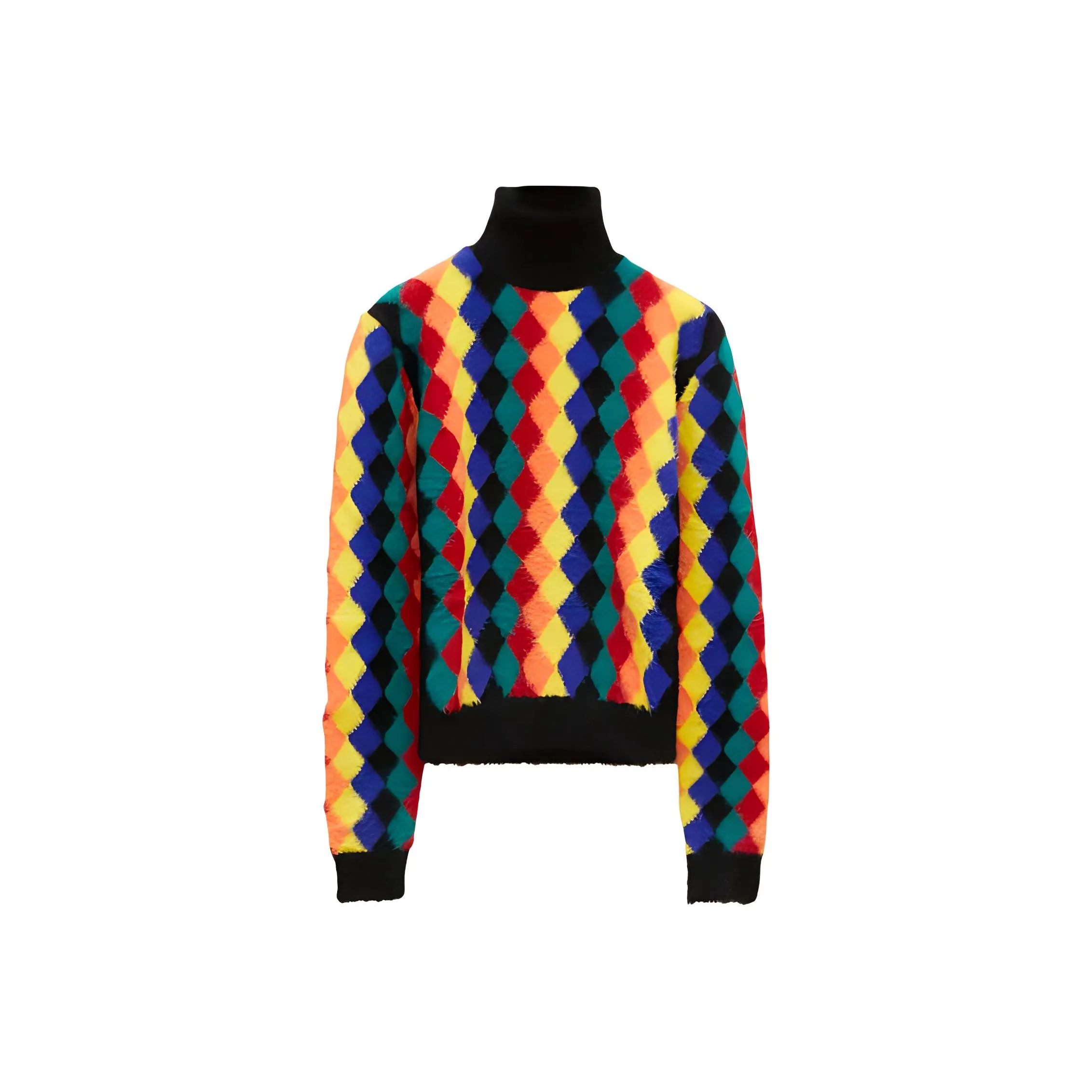LOEWE Argyle Patterned High Neck Sweater