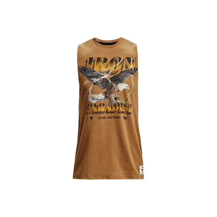 Under Armour Project Tank Tops Men's Traditional Chinese Style Umber