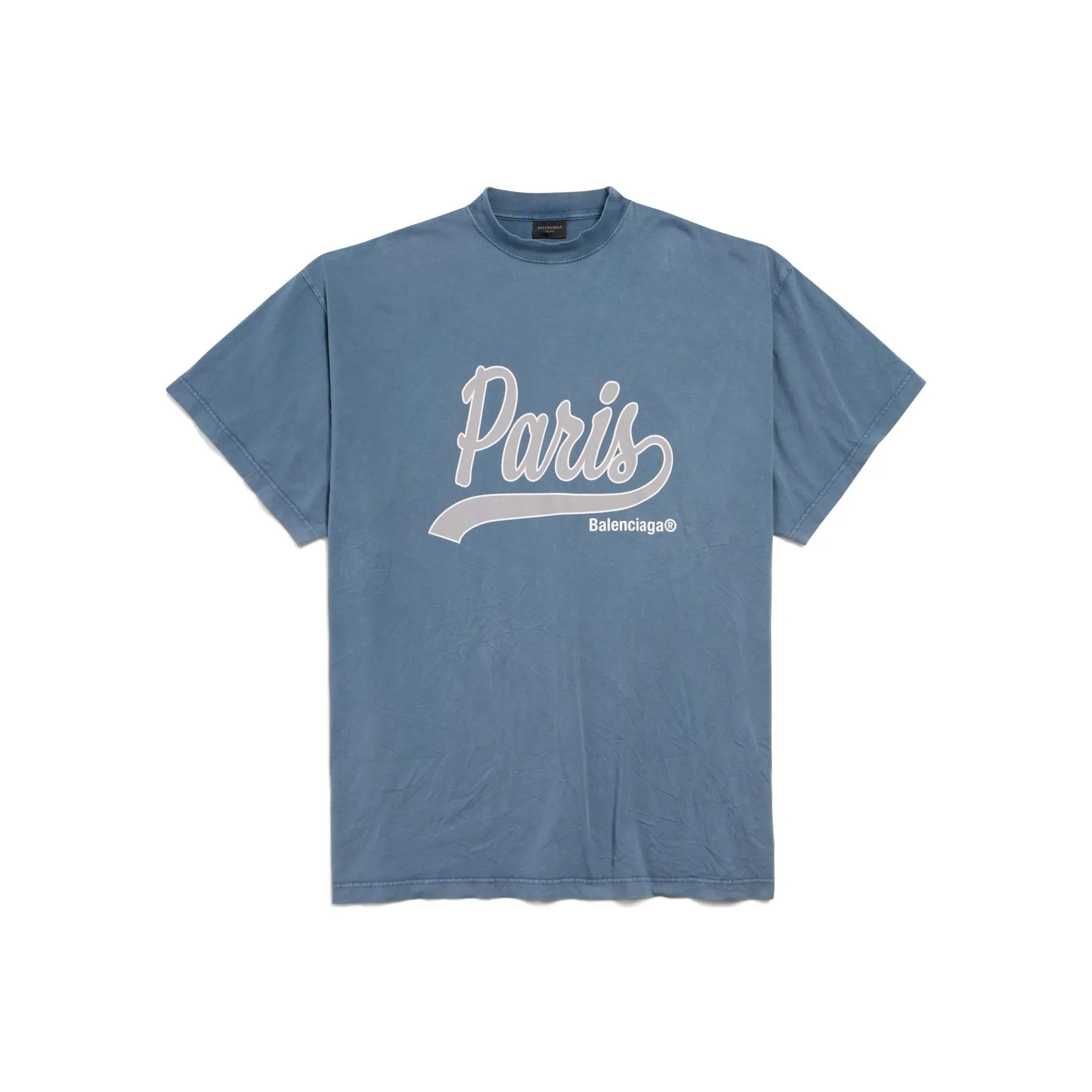 Balenciaga T-Shirt Loose Fit Unisex Bleached Blue