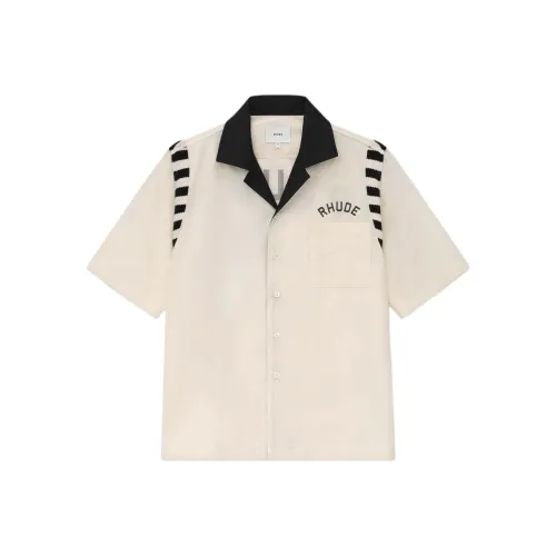 Rhude Белый и Черный Мужские Рубашки