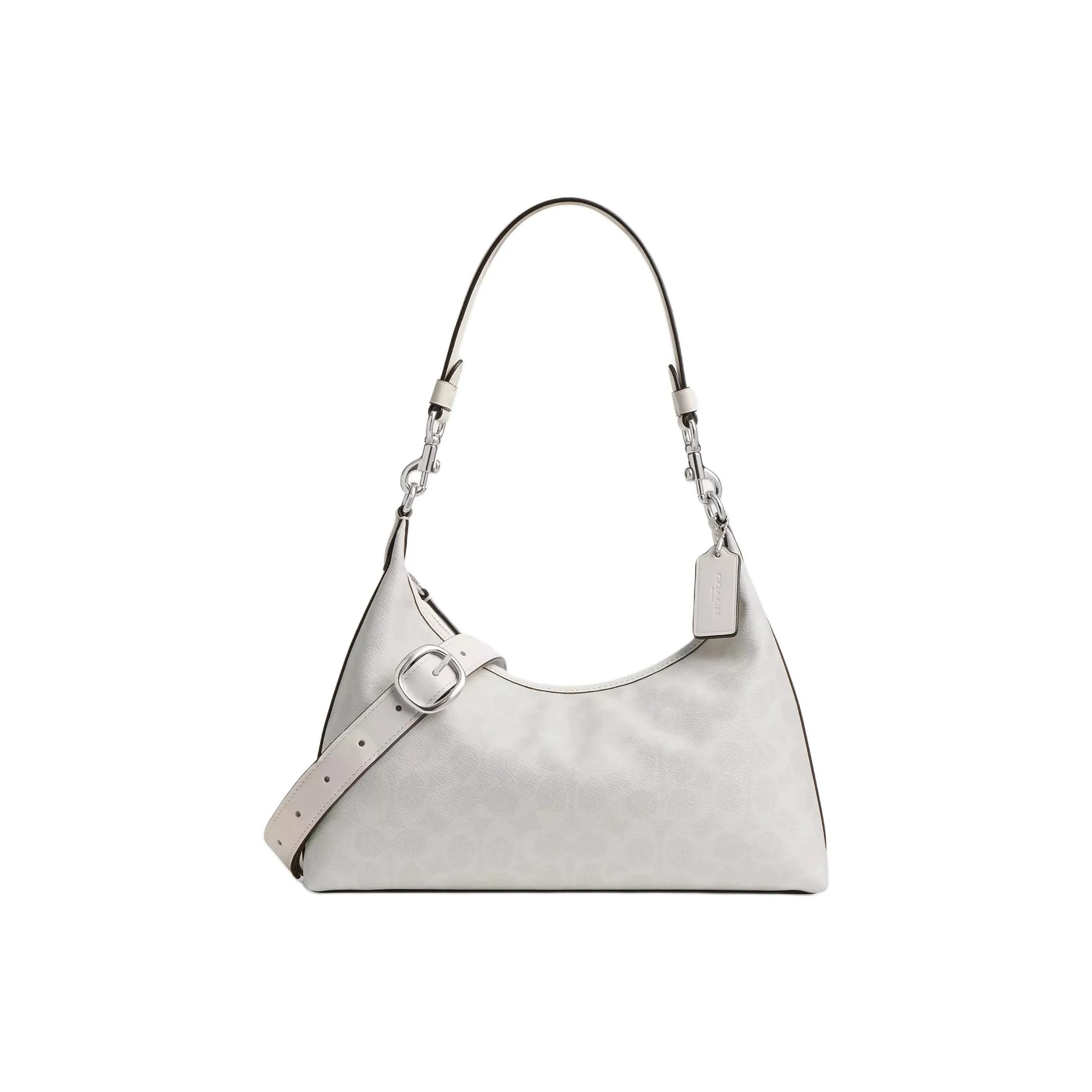 COACH Juliet Покрытый холст Сумка на плечо Большой Women's Silver Мел