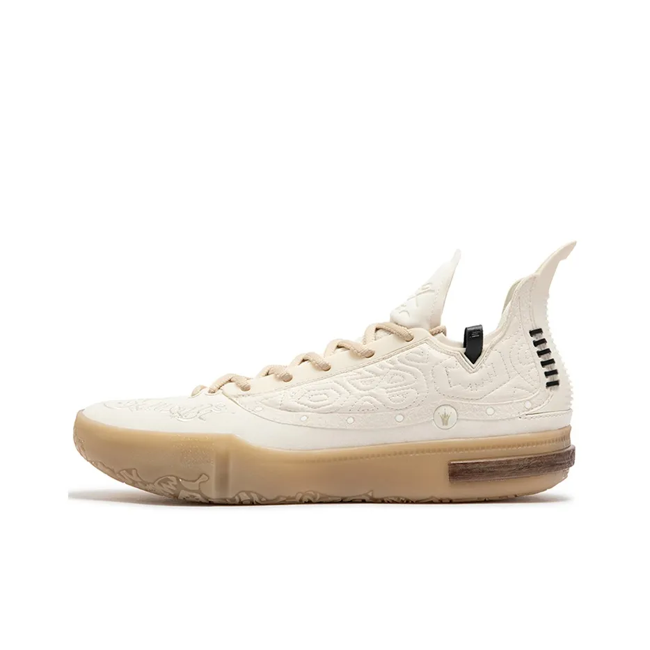 361° Joker 1 GT Cushioning, Slip Resistant, And Abrasion Resistant Low Top Basketball Shoes Men's Lotus Seed White