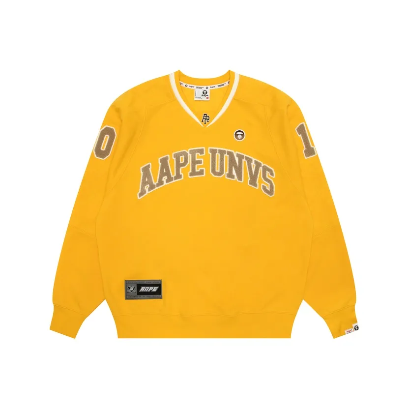 Aape By *A Bathing APE® Logo patch V neck Sweatshirt