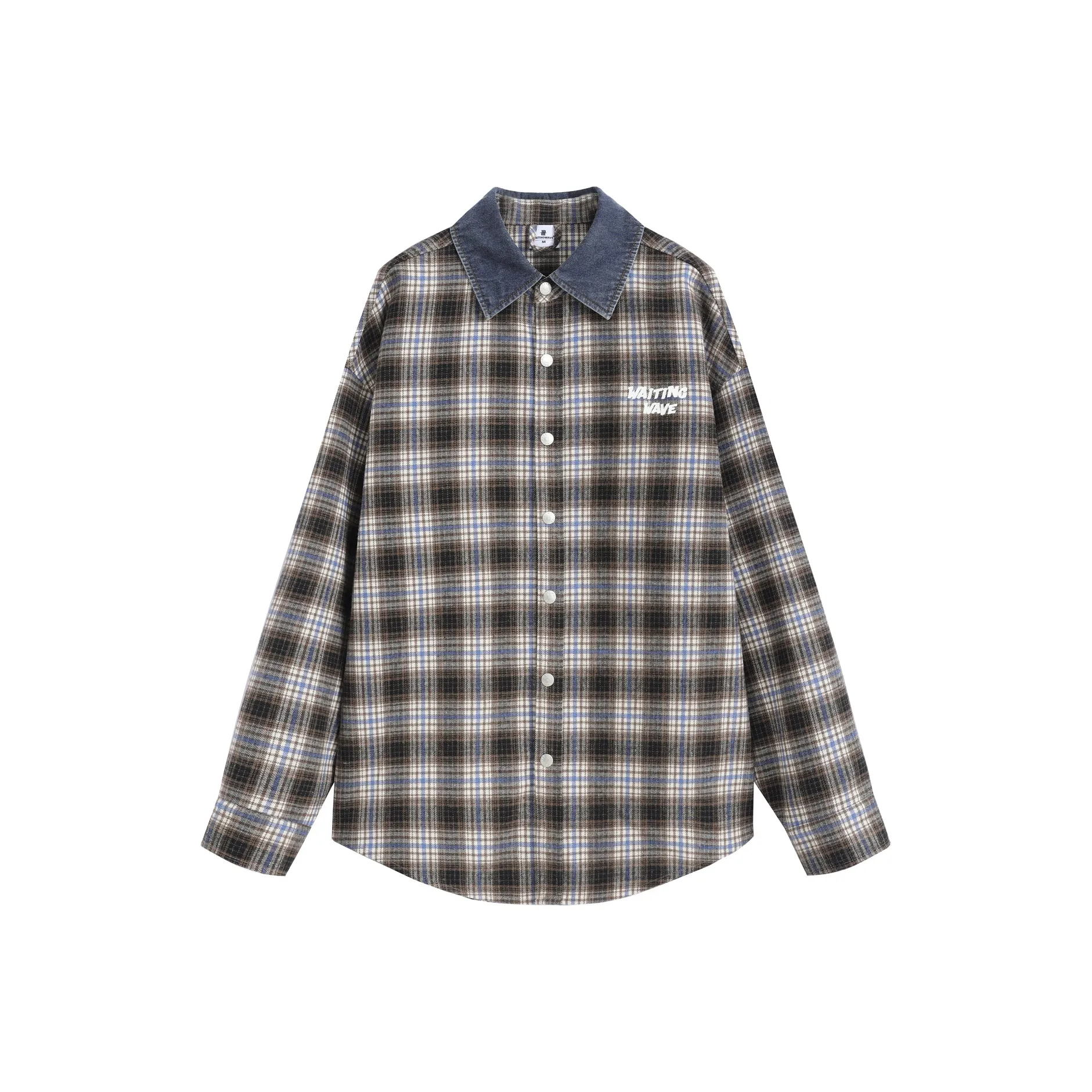 WAITINGWAVE Коричневая унисекс рубашка