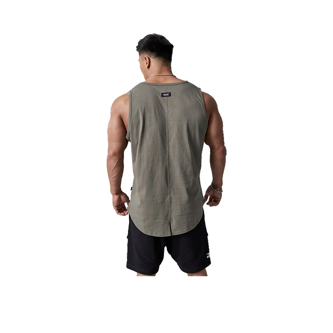 Muscle Dog Tank Tops Men Gray Green