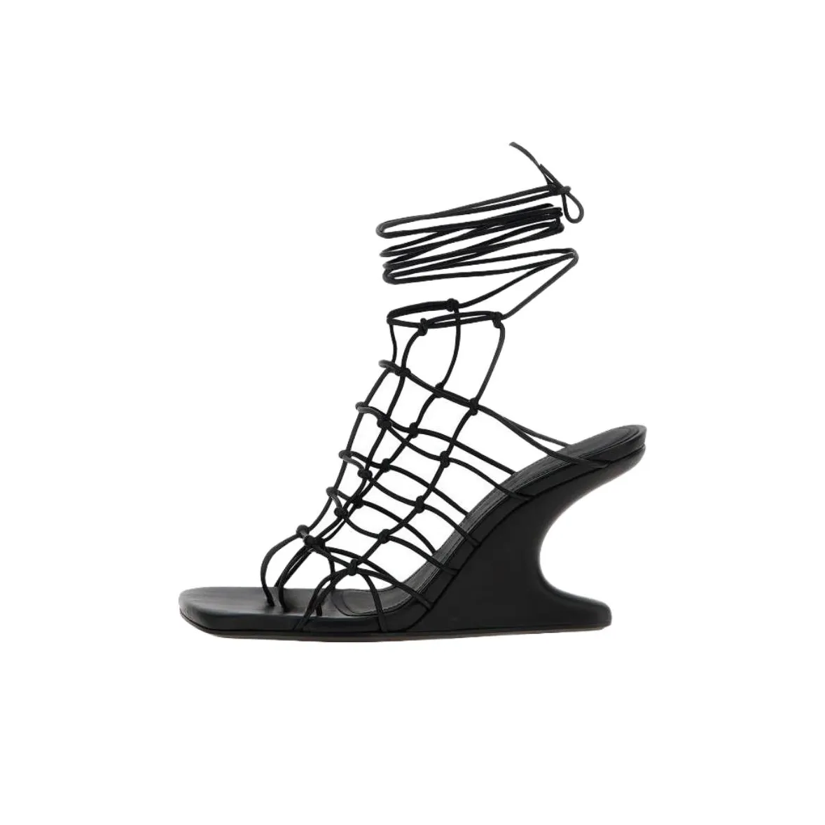 RICK OWENS/RO This Web Cantilever One Strap Sandals 8cm Women's Black