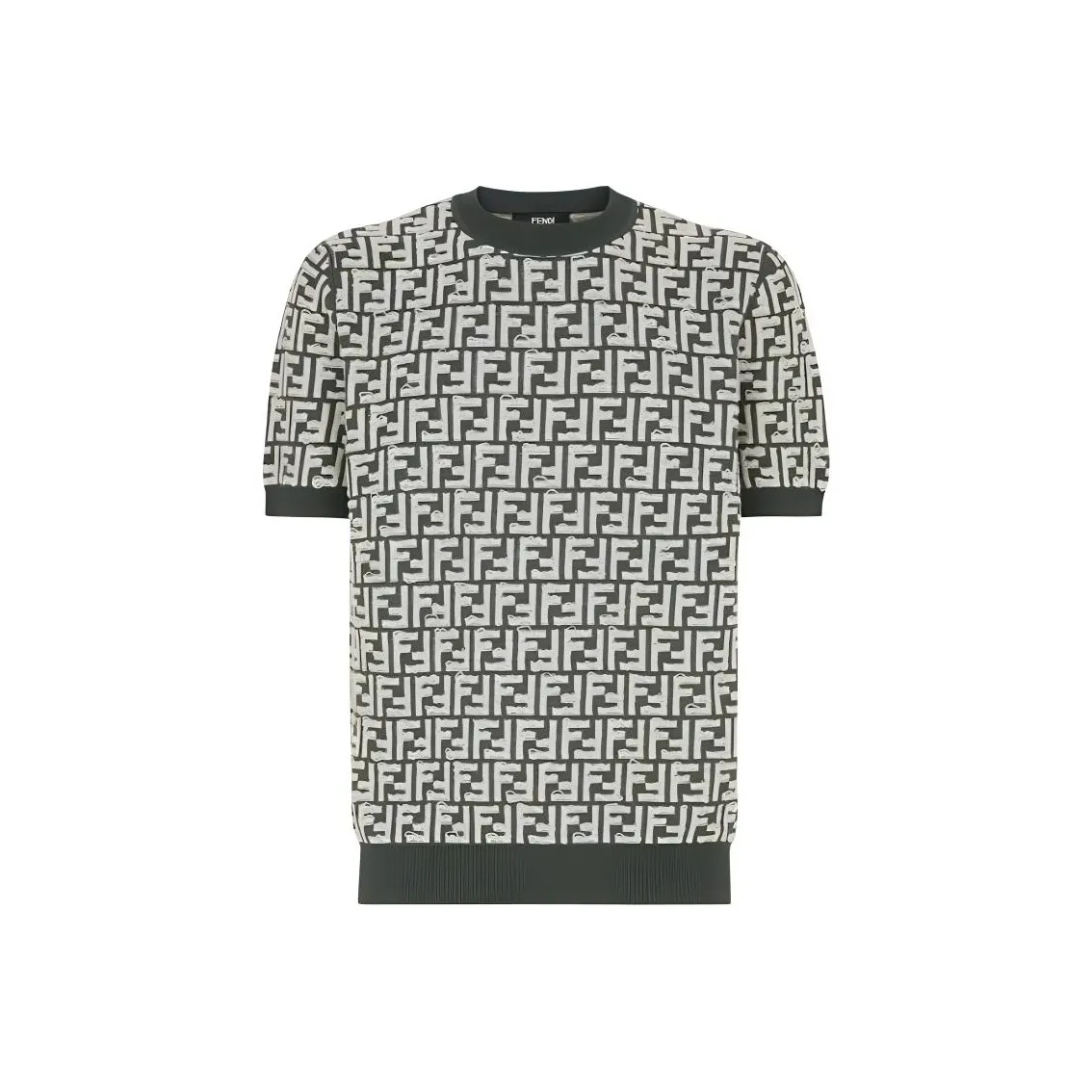 FENDI Ff Motif Fringed Effect Short Sleeved Jumper