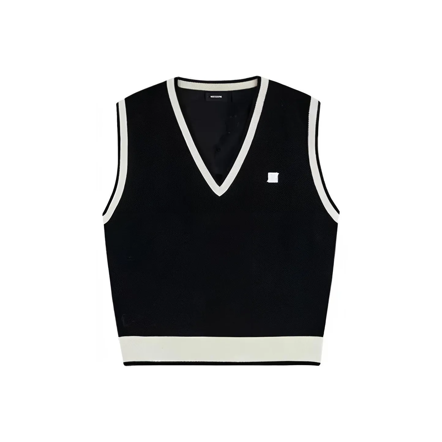 WE11DONE Logo Metal Detail Knit Vest