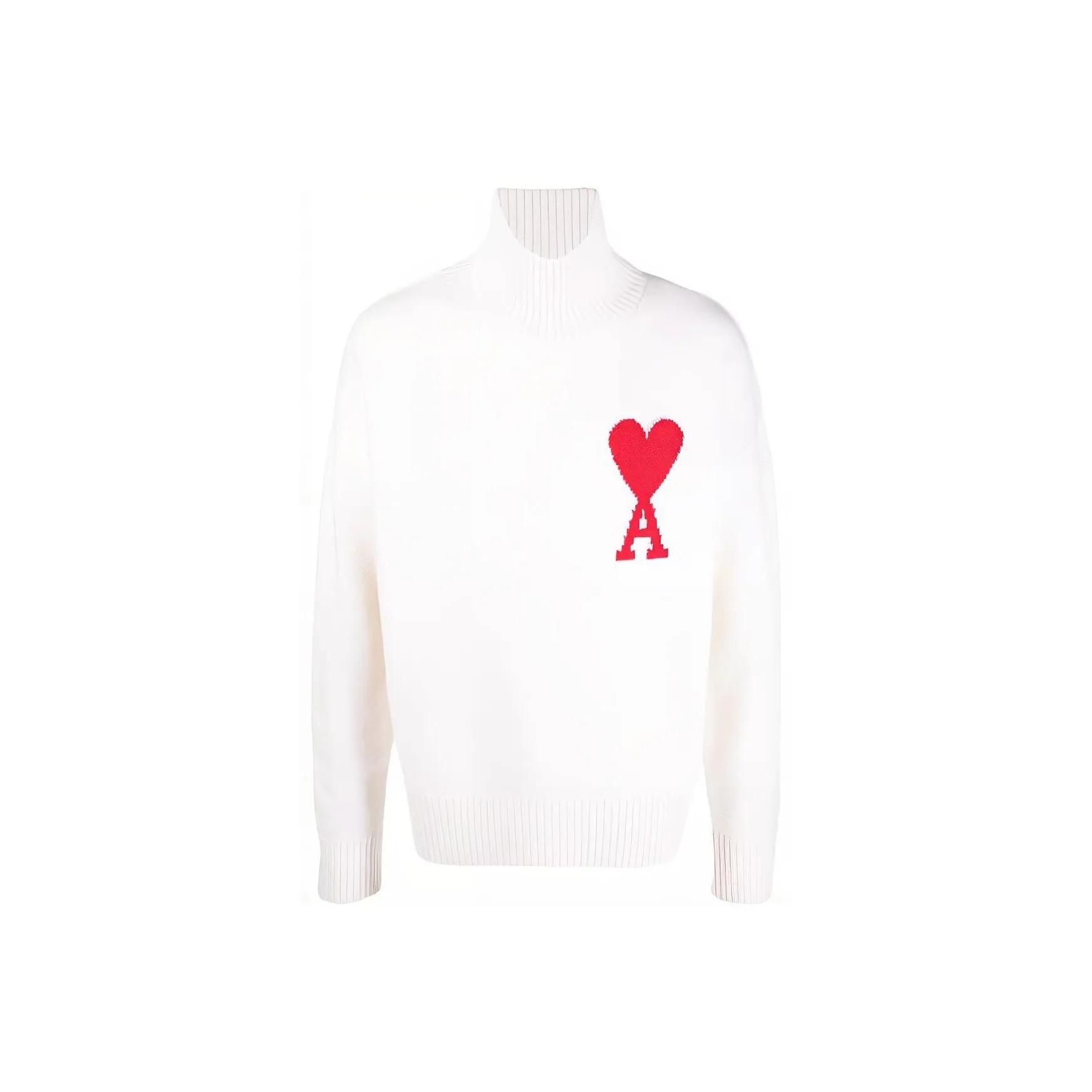 Ami Paris Ami De Coeur Roll Neck Knitted Jumper