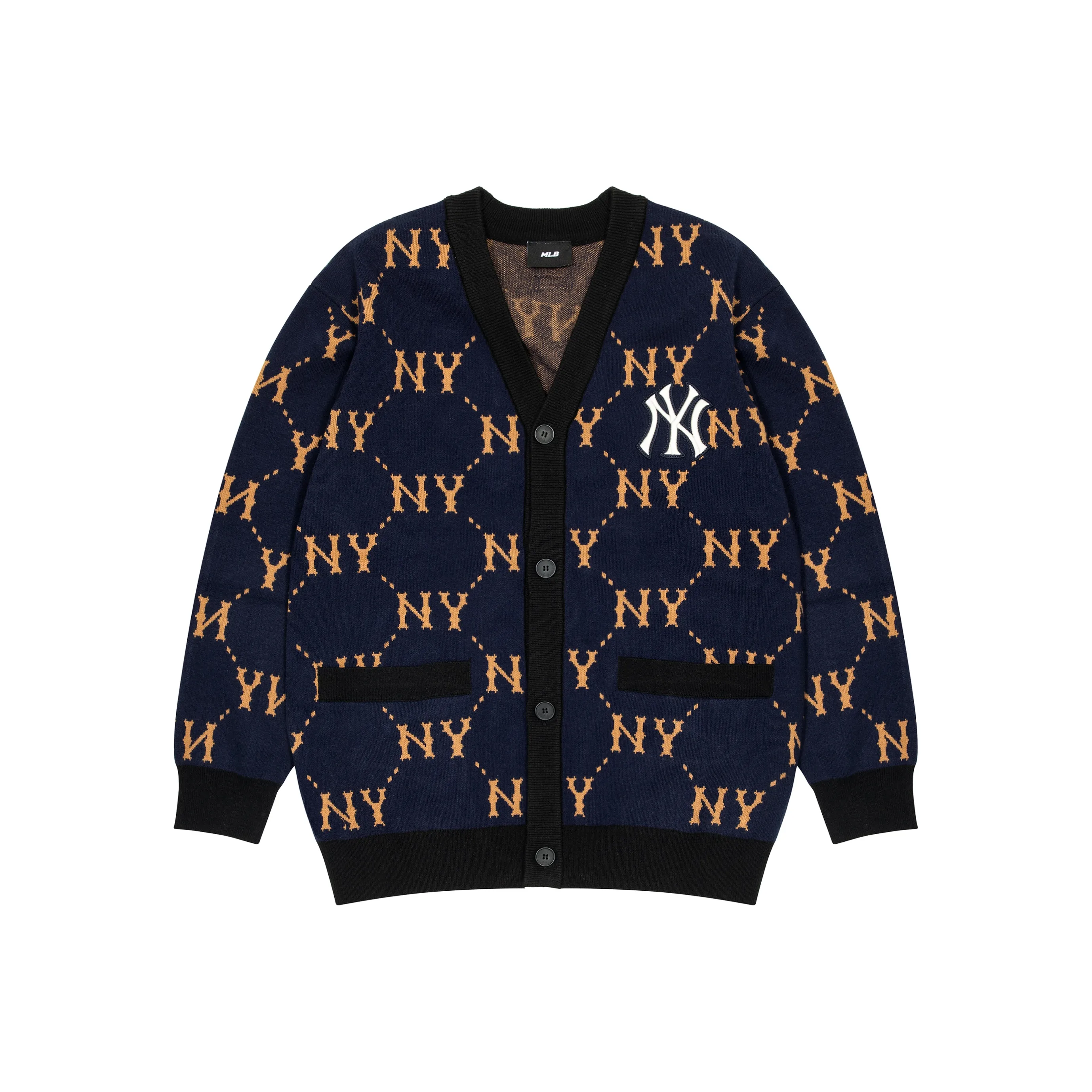 MLB Old Flower Sweaters Unisex Navy Blue