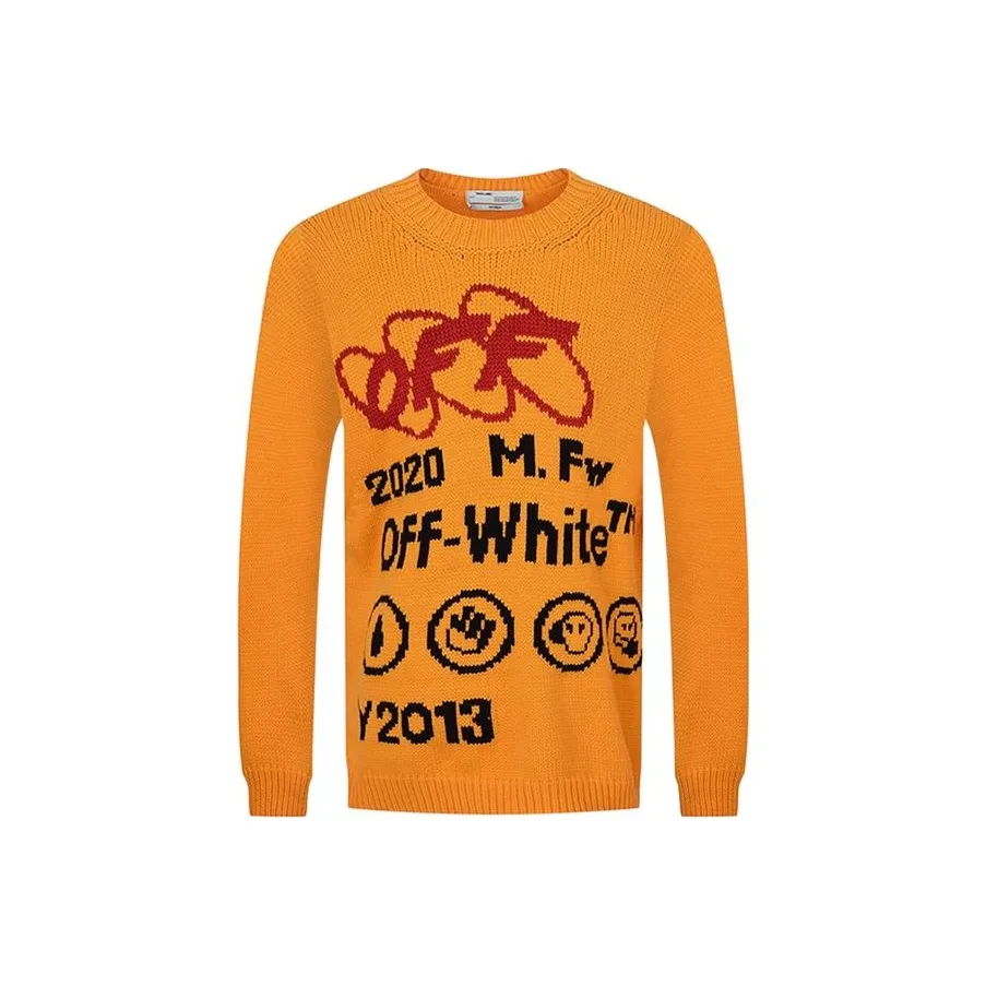 Off Белый Оранжевый Мужские Свитера