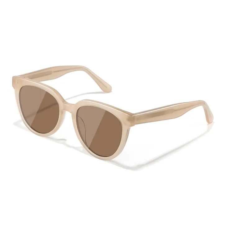 BERTHA Plate Frame Round Sunglasses Unisex Tea Brown, Yellow, Black