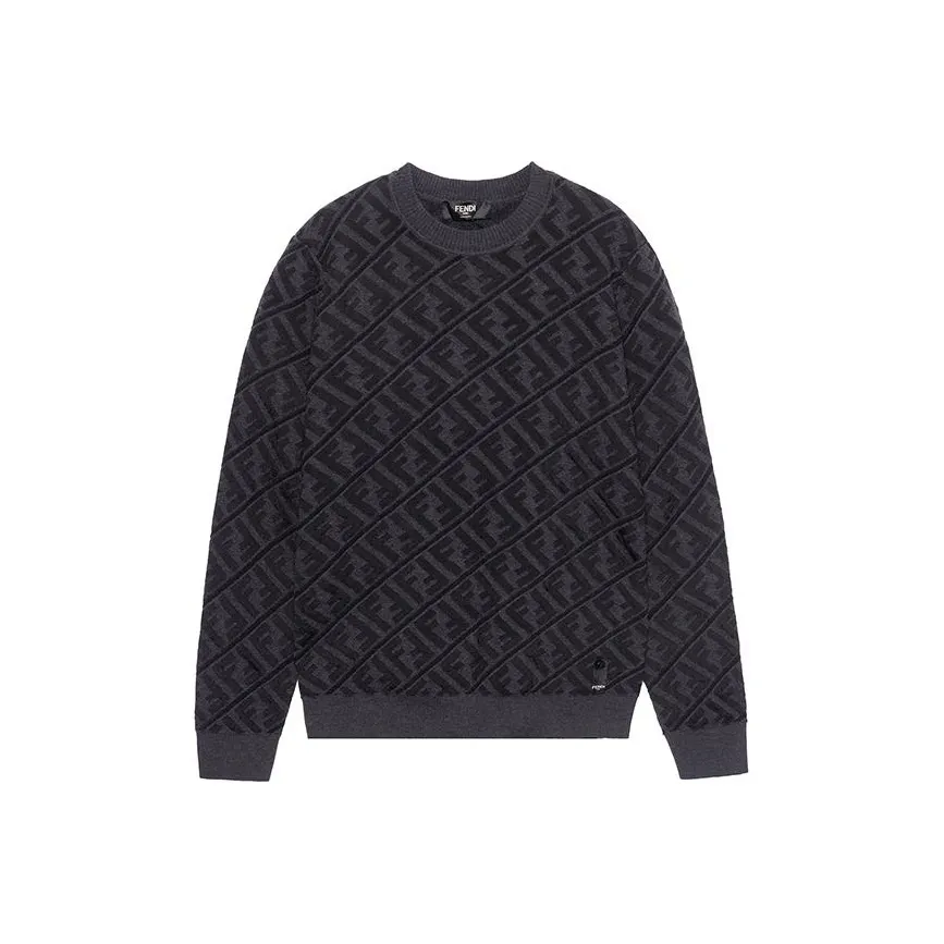 FENDI Monogram Jacquard Crewneck Knitted Jumper