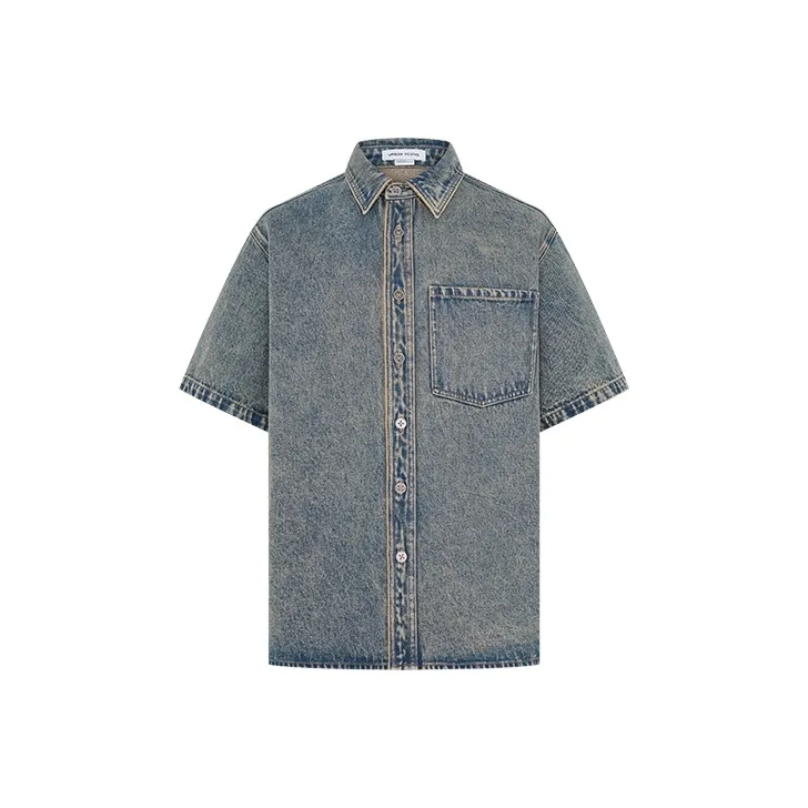 URBAN REVIVO Рубашка Мужская Серый Синий