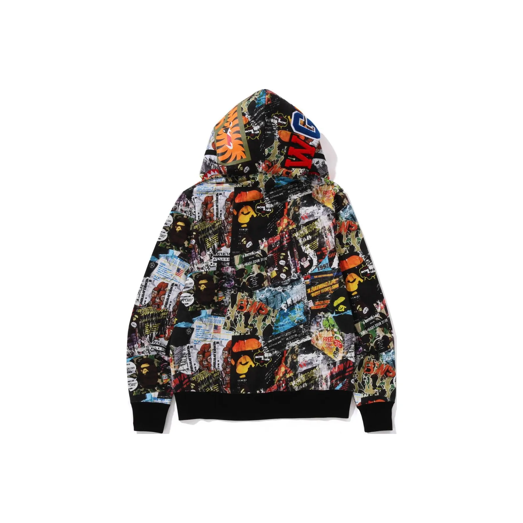 Bape Flyer Pattern Shark Full Zip Hoodie