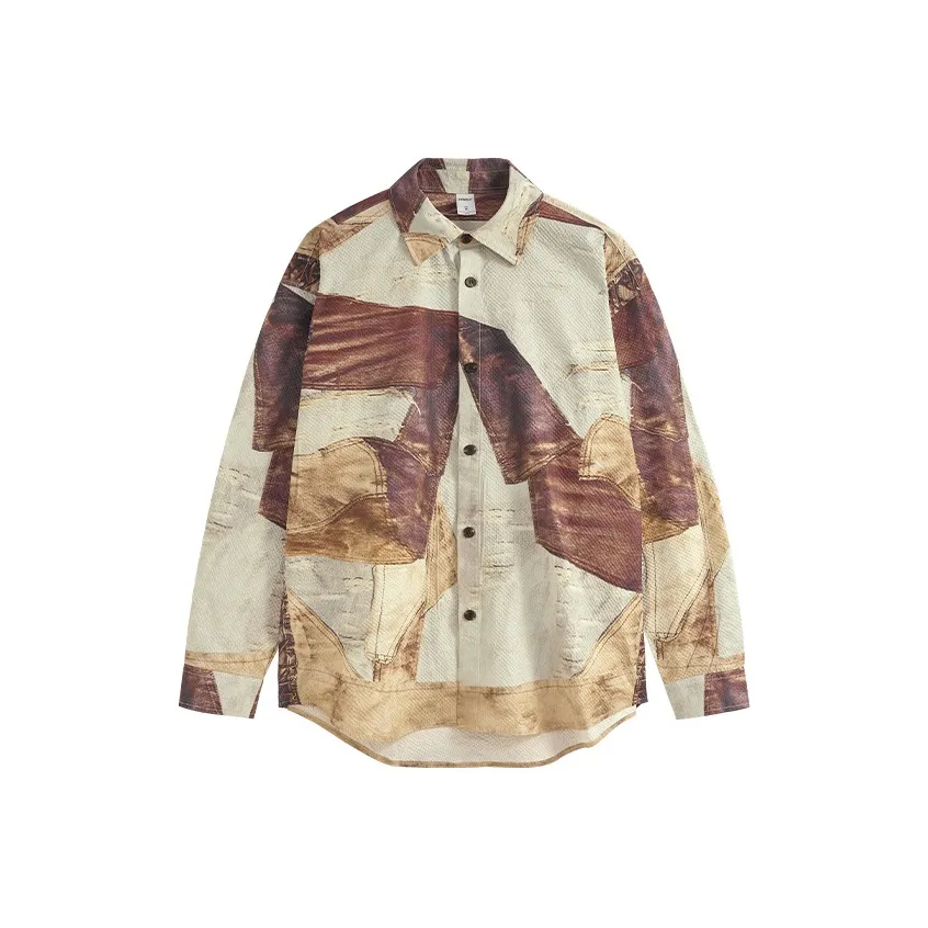 M MAICCO Рубашка Мужская Потертый Кожа