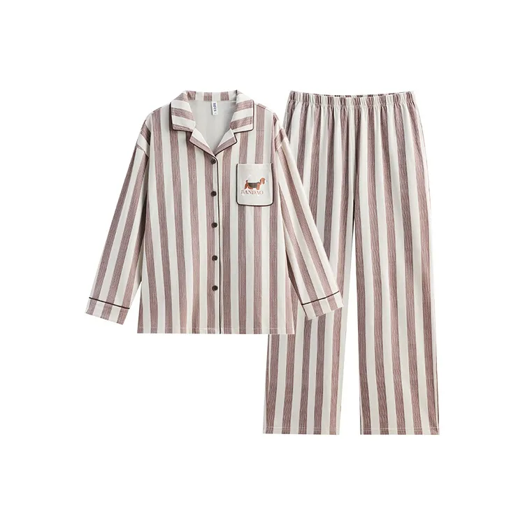 Peninsula City Пижамный комплект Белый воротник Офис Worker Домашний Essentials Женские Абрикос