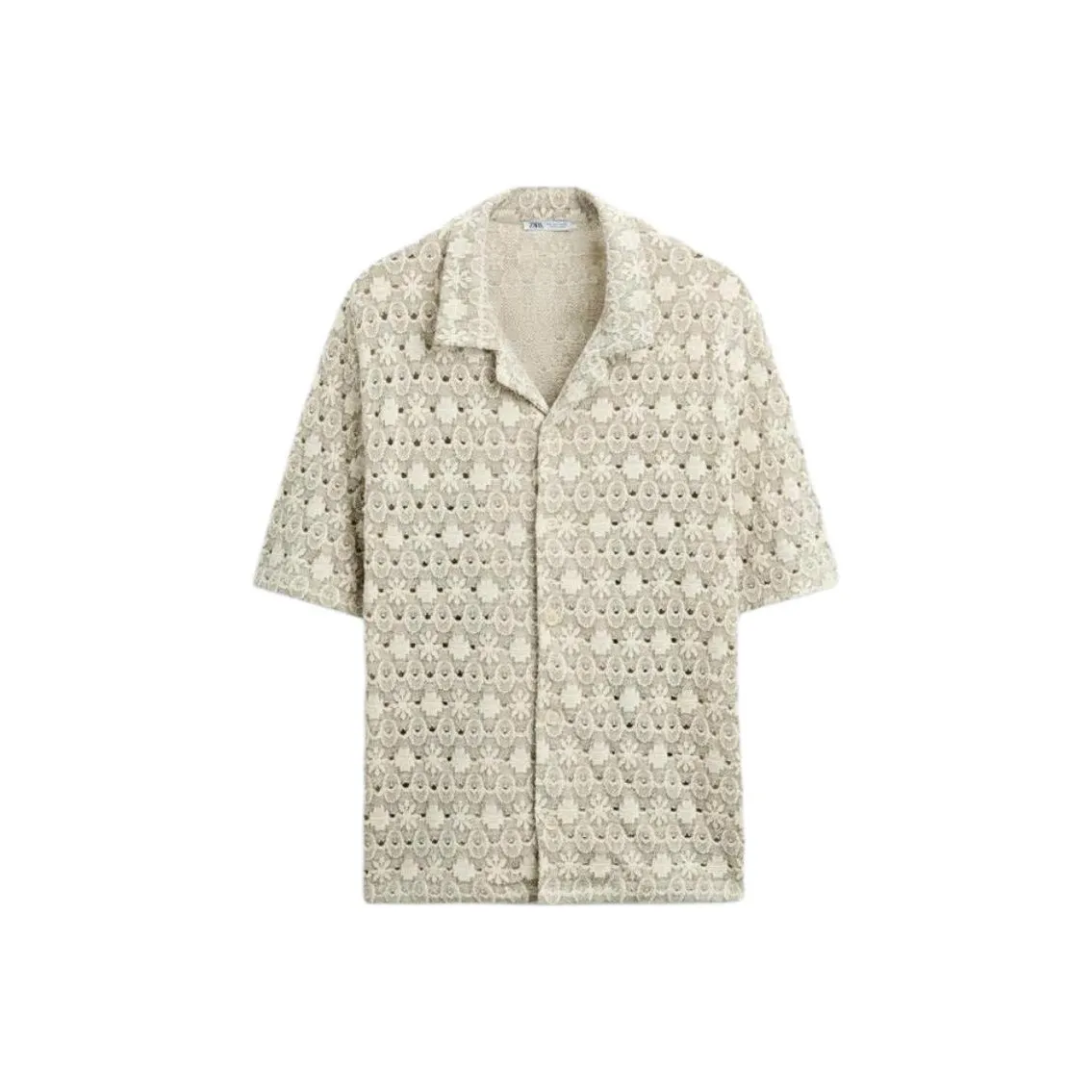 ZARA Телесный/Зеленый Мужские Рубашки