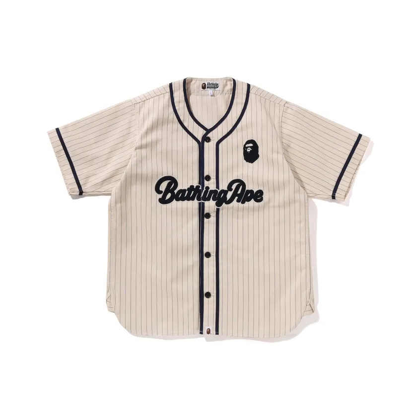 A BATHING APE ® Pinstripe Baseball Shirt