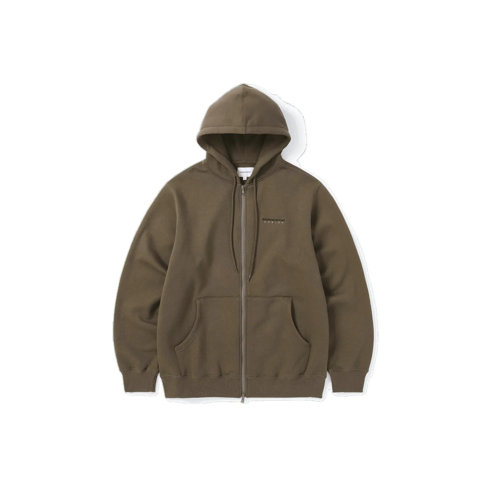 Thisisneverthat FW24 DSN Logo Zip Up Hoodie Sweatshirt Unisex Brown