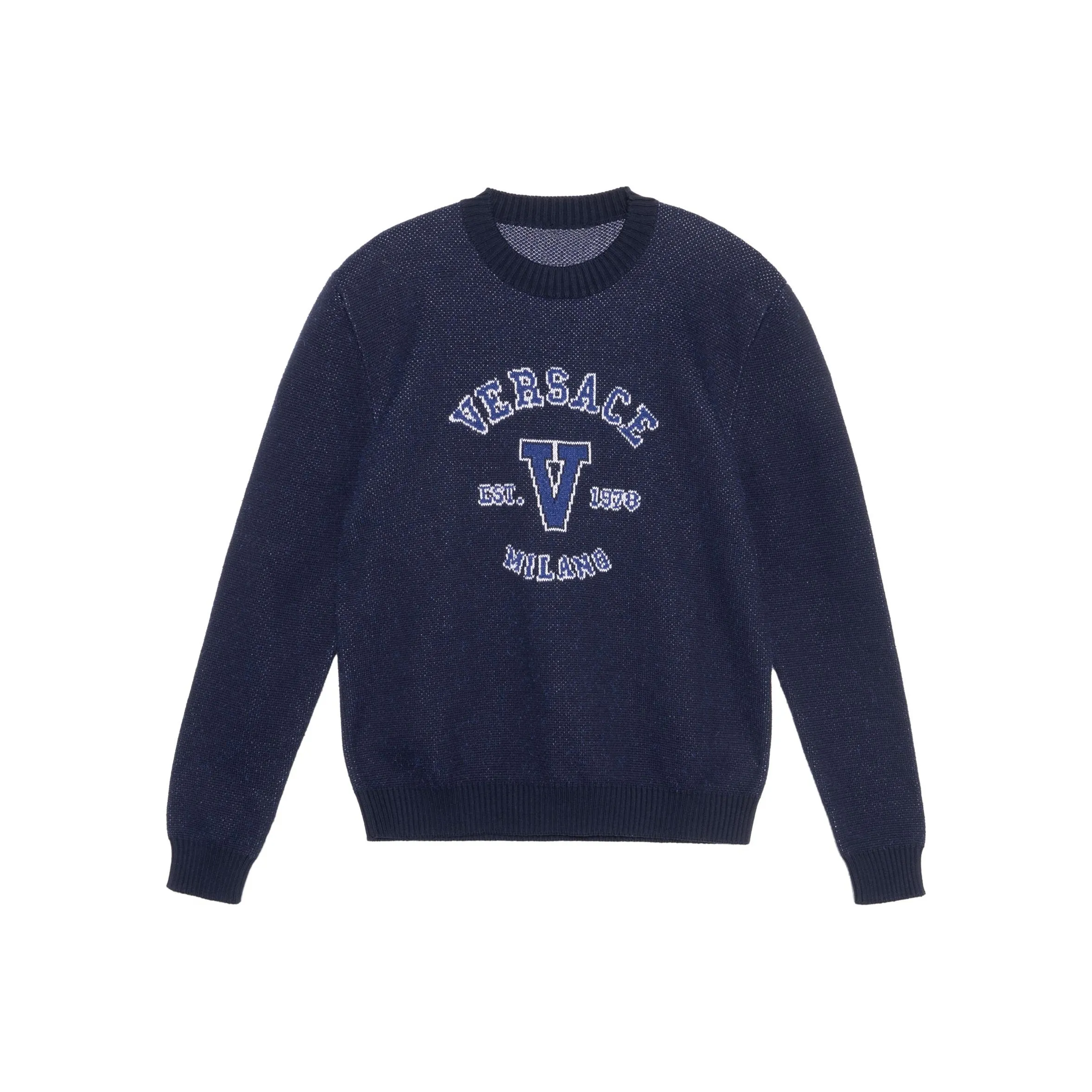 VERSACE Intarsia knit Logo Jumper