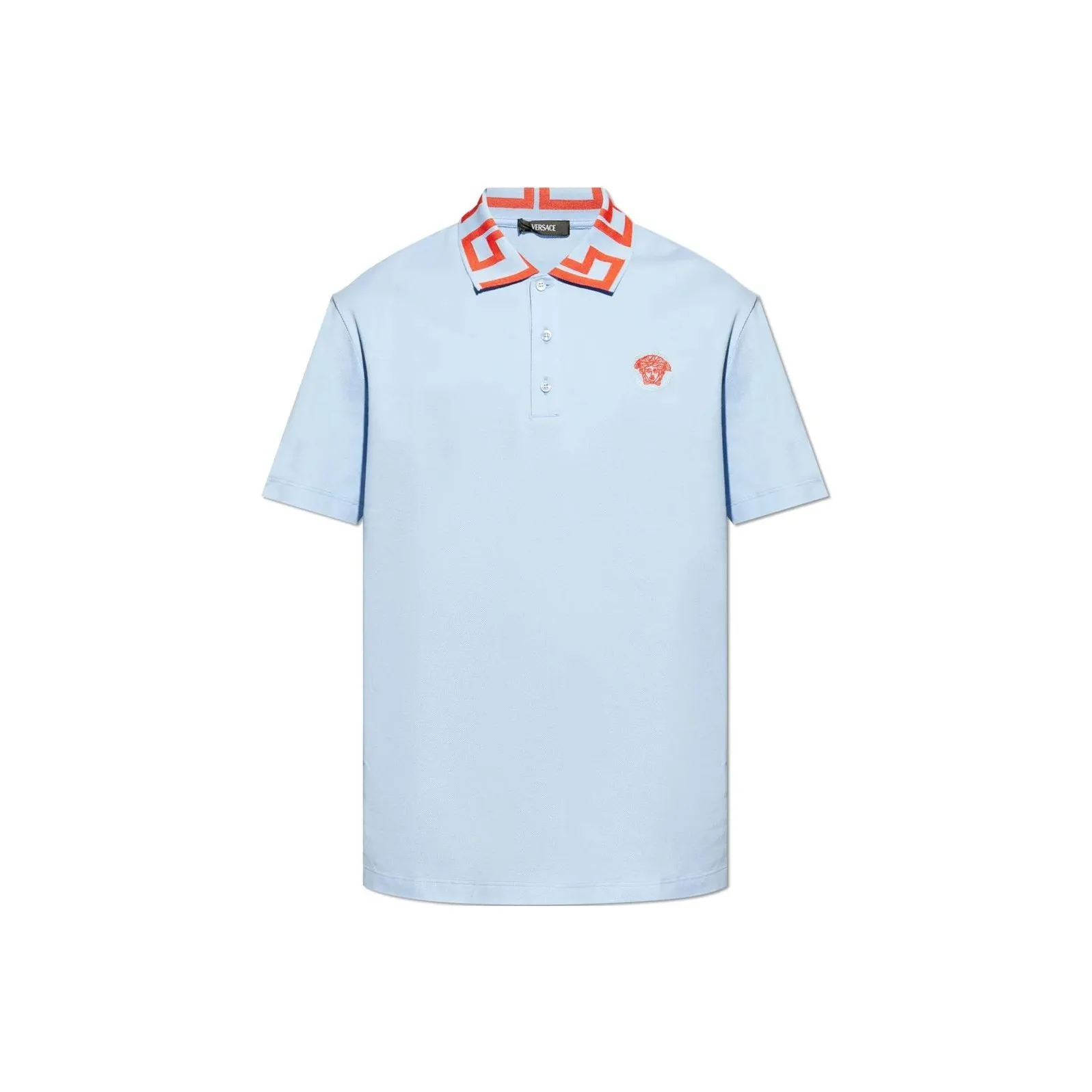 VERSACE Medusa Embroidered Short Sleeved Polo Shirt