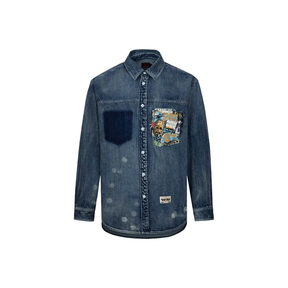 EVISU Denim Shirt Men's Denim Blue
