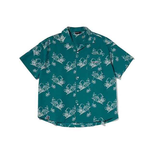 ODDCIRKUS SS25 Рубашка Унисекс Синий Зеленый
