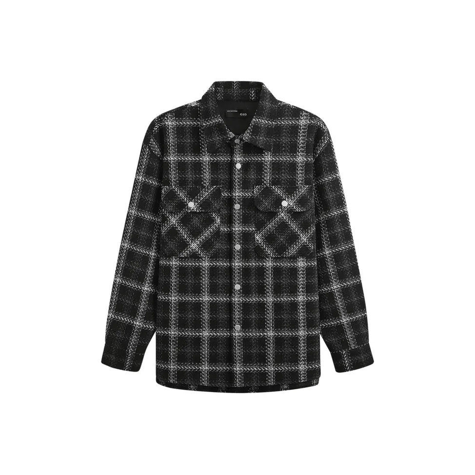 GXG Черная рубашка в клетку для мужчин