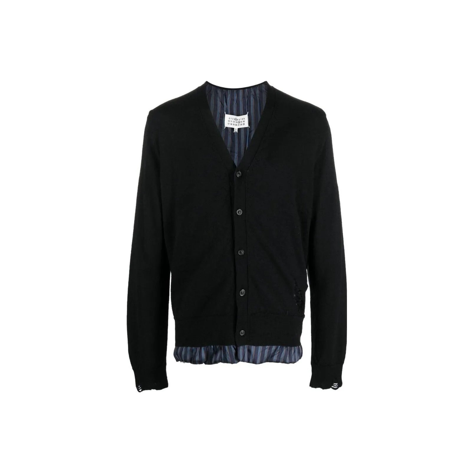 Maison Margiela Distressed Effect V Neck Buttoned Cardigan