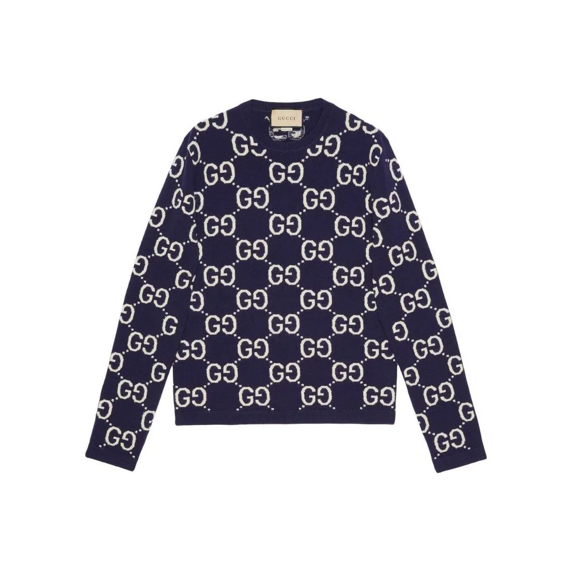 GUCCI GG All Over Crewneck Sweater Navy