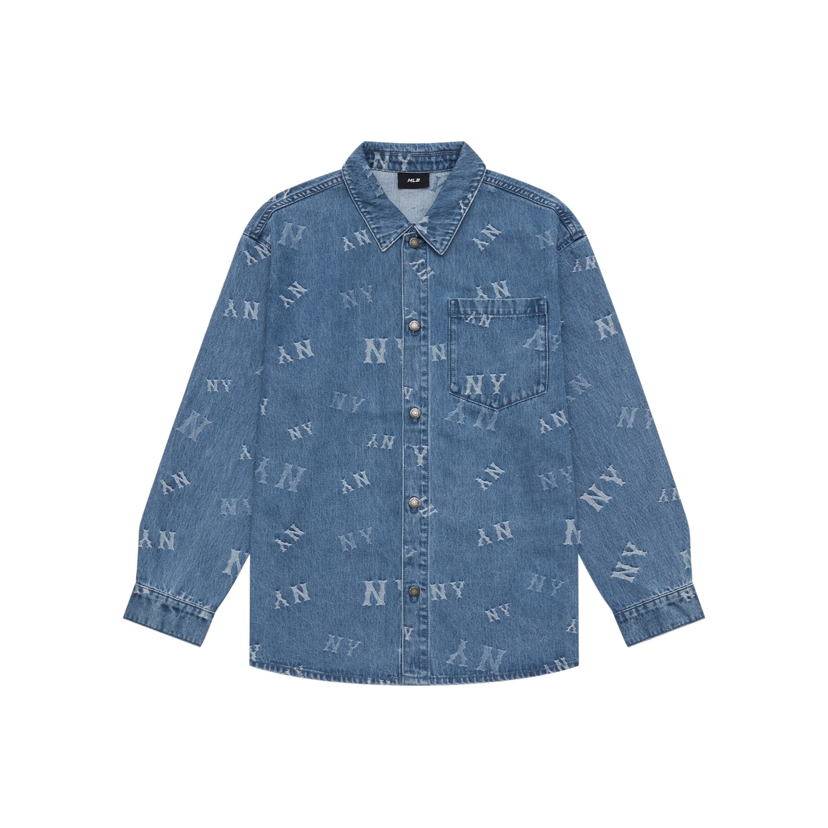 MLB MONOGRAM Коллекция New York Yankees 24FW Denim Shirt Unisex Indigo