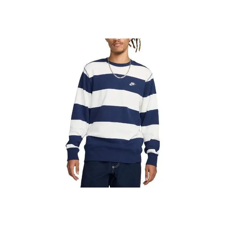 Nike Club Fleece Men's Striped Heavyweight French Terry Crew