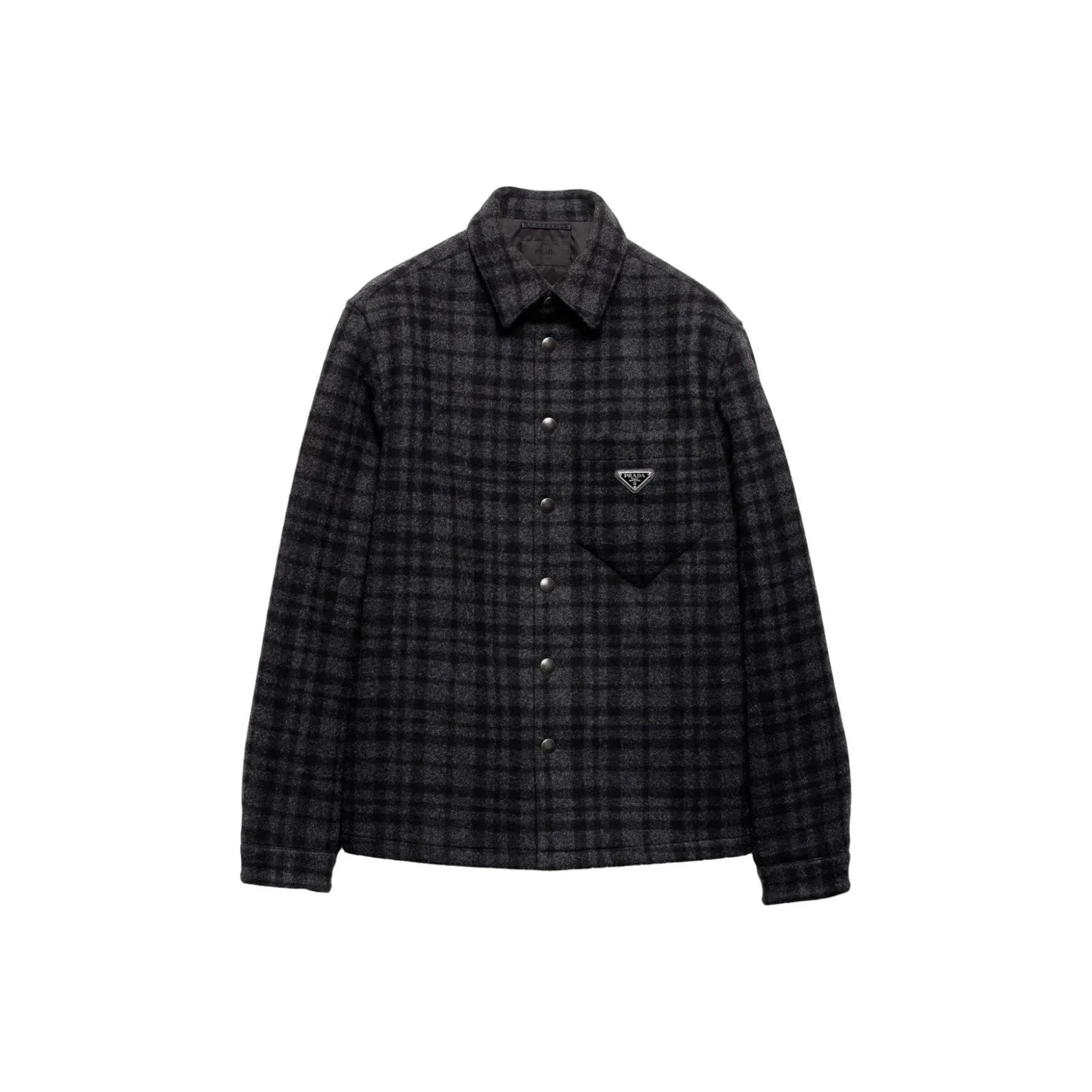 PRADA Triangle Logo Checked Shirt