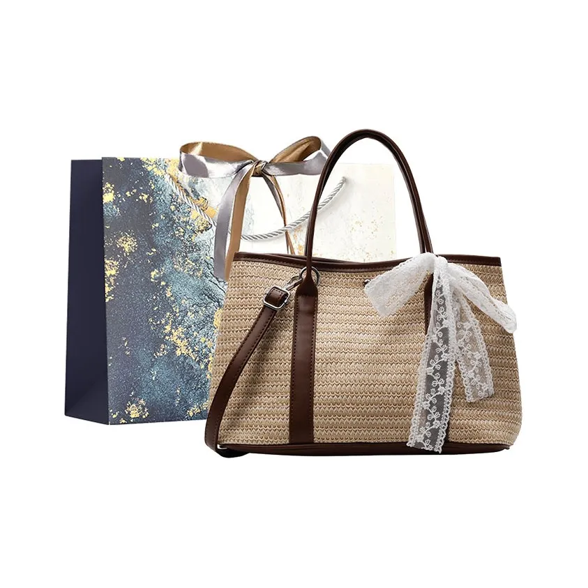 Iman's House Плетеная сумка из соломы Женская Хаки Многоцветная Экрю