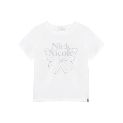 Nick & Nicole Белая серебристая унисекс футболка
