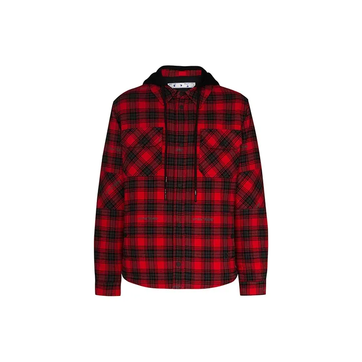 OFF WHITE Flannel Hooded Jacket