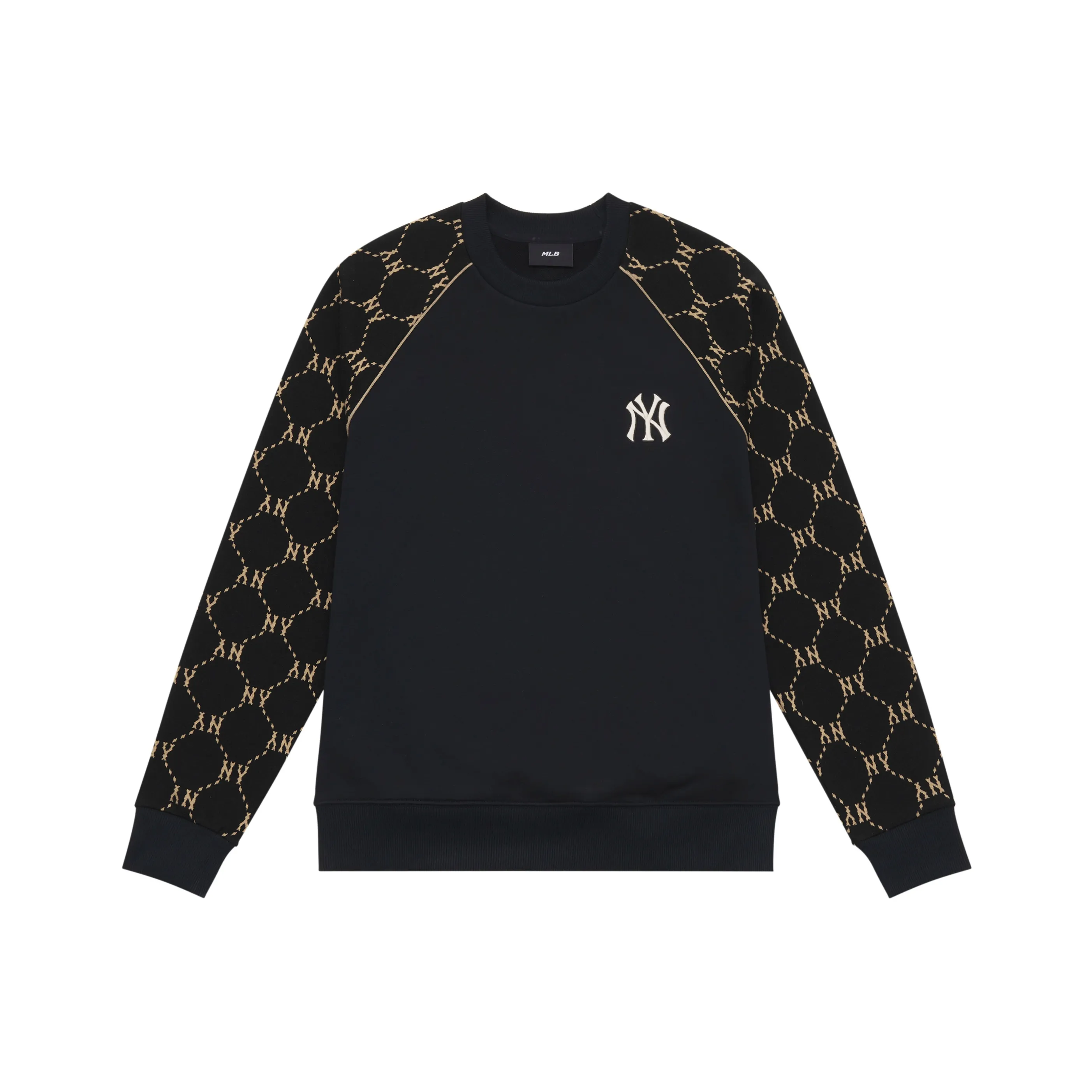 MLB MONOGRAM Коллекция New York Yankees 24FW Круглый вырез Свитшот Унисекс Черный