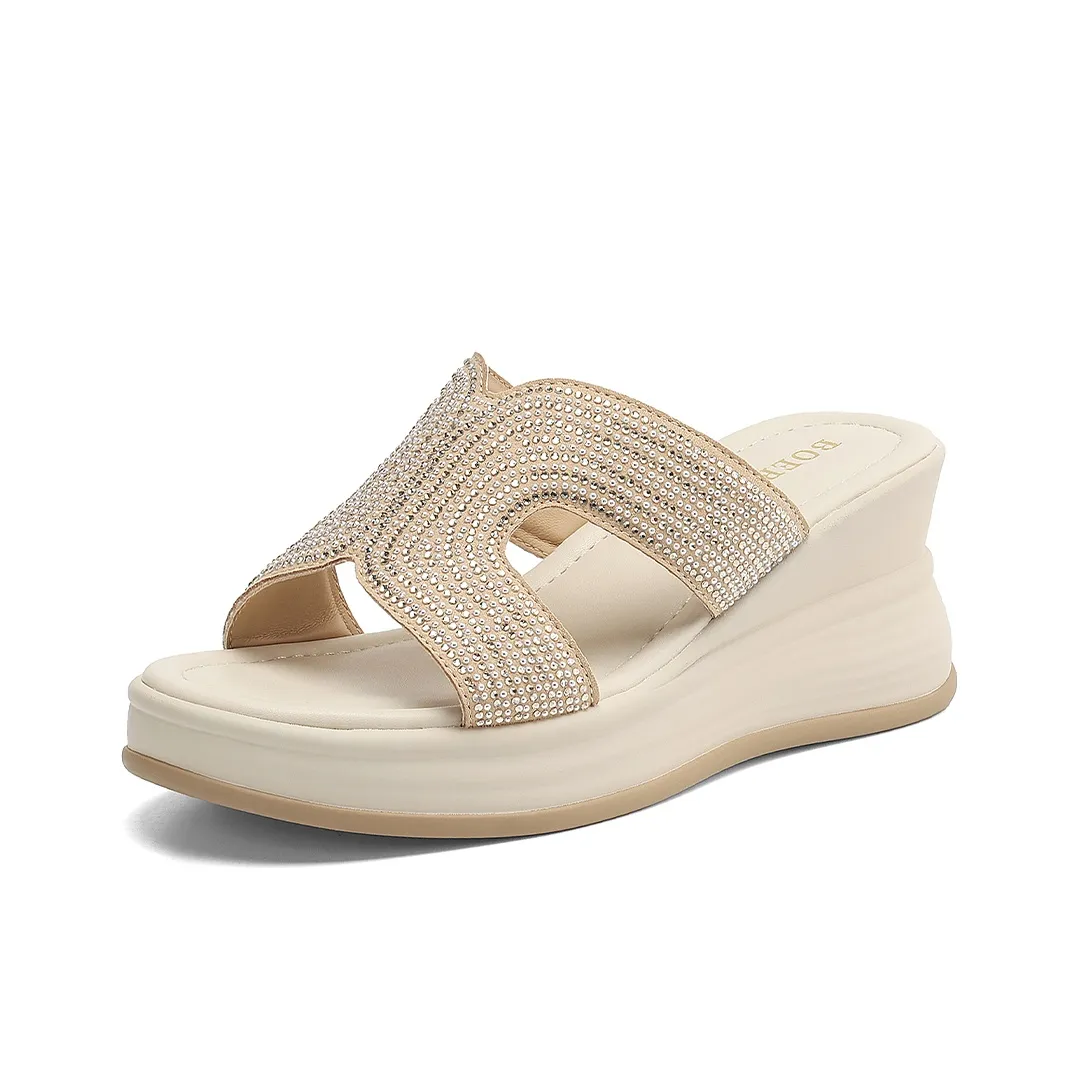 BOERDIQI Женские шлепанцы с стразами