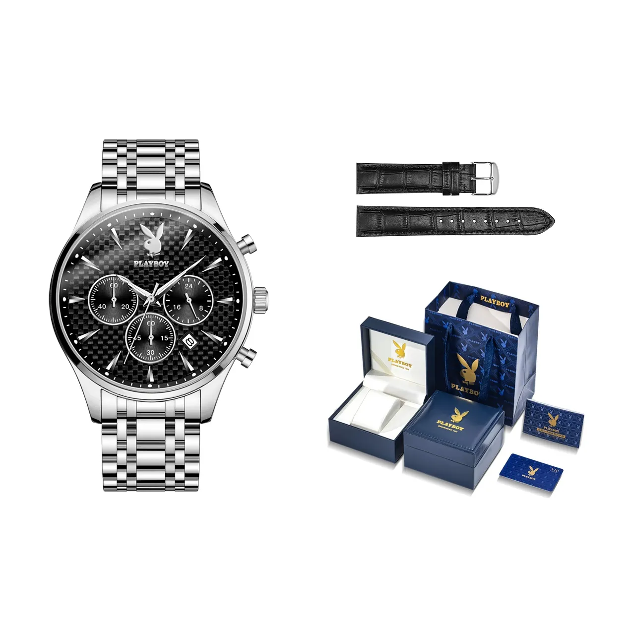 PLAYBOY Collaboration Кварцевый механизм Мужские часы 41mm*20mm*24mm Черный