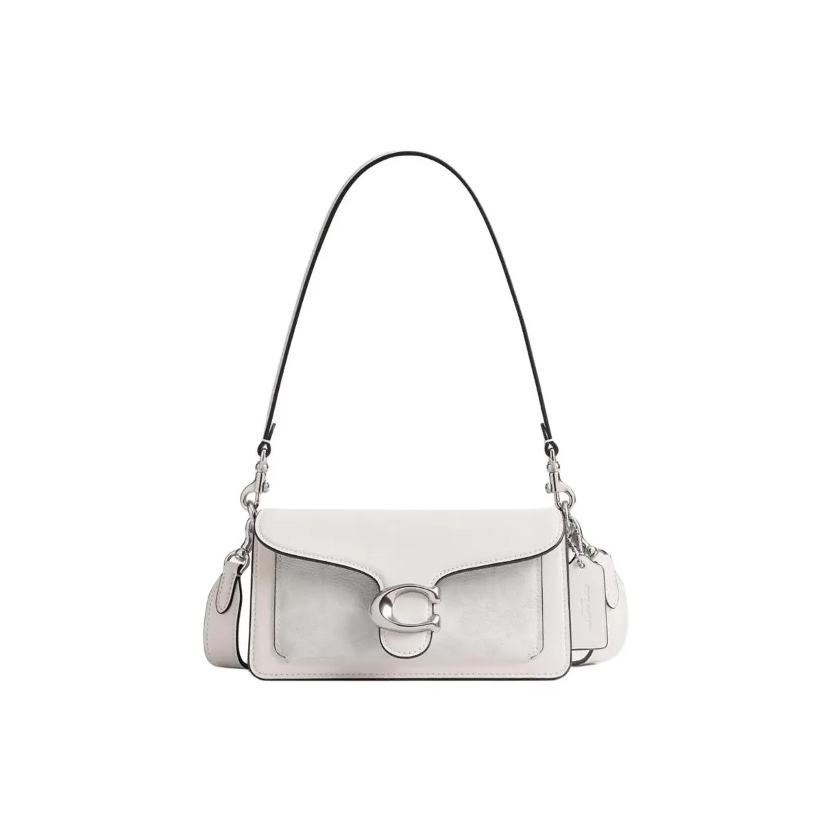 COACH Tabby Покрытый холст с телячьей кожей портативная сумка через плечо маленькая сумка женская белая